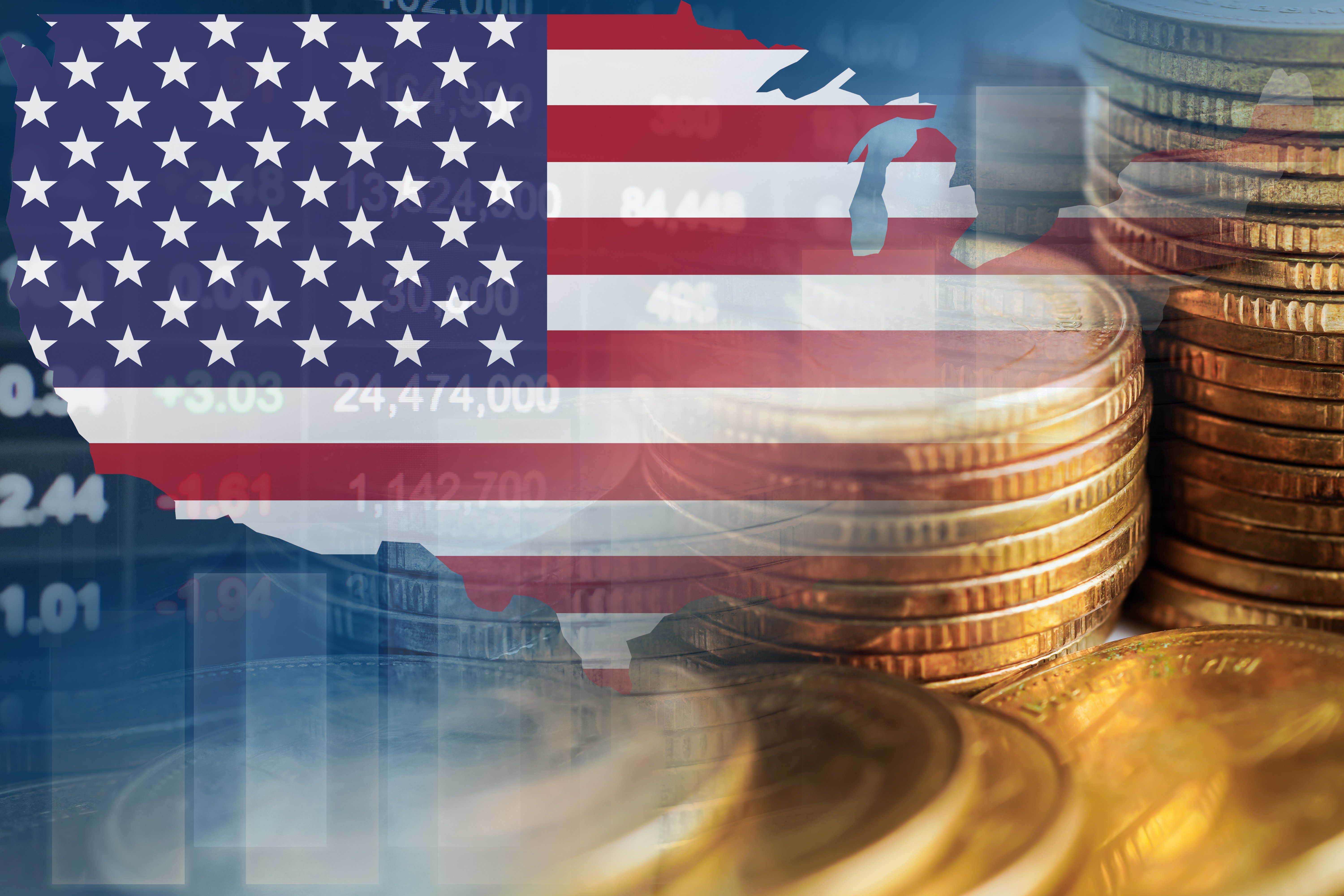 us-america-flag-with-stock-market-finance-economy-trend-graph-digital-technology